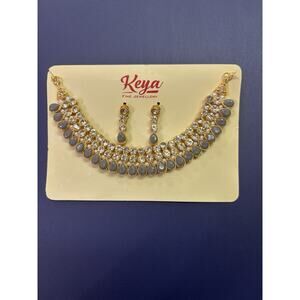 Keya Stunning Necklace With Matching Earrings New